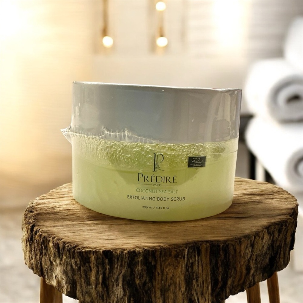 NEW-Coconut Sea Salt Exfoliating Body Scrub with Argan Oil & Vitamin E